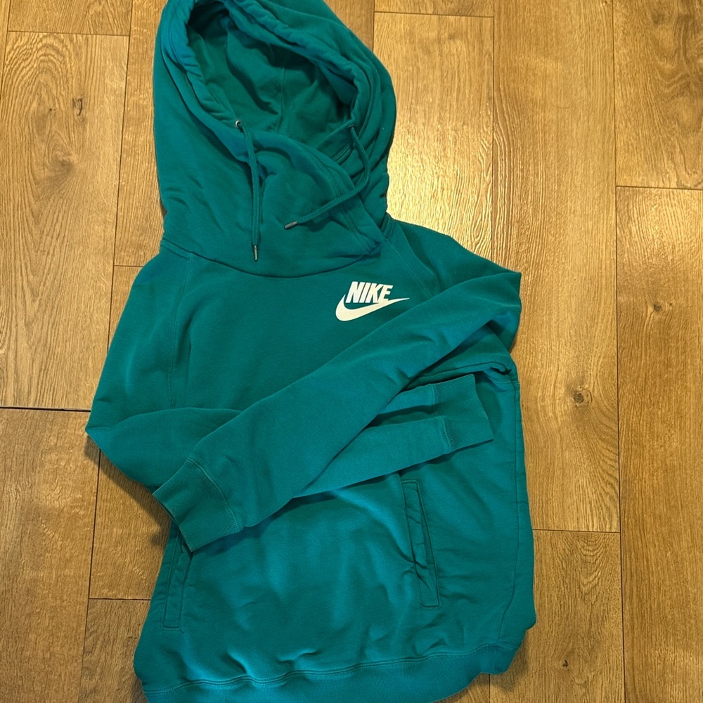 Nike Teal Pullover Hoodie with White Swoosh